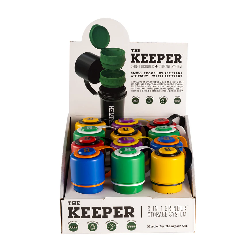 The Keeper 3-in-1 Grinder + Storage Container Standard V2 Two Tone by HEMPER